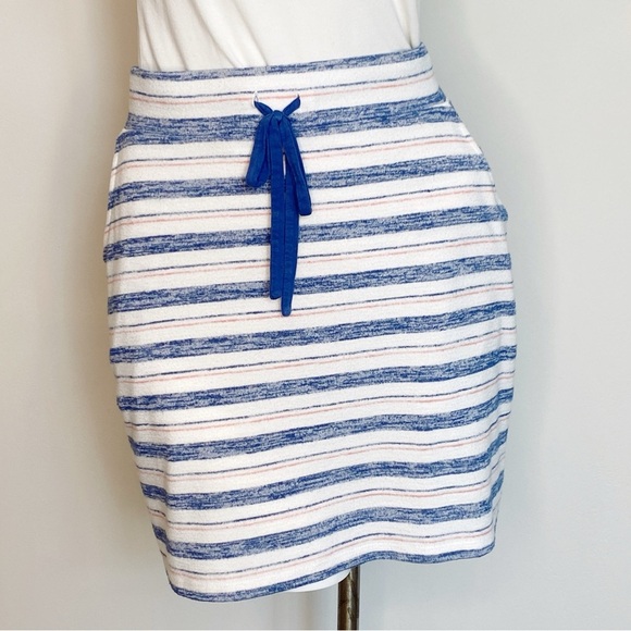 Stitch Fix Market & Spruce Amia Knit Mini Skirt Blue White and Pink Stripe - Picture 5 of 13